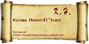 Kozma Honorátusz névjegykártya